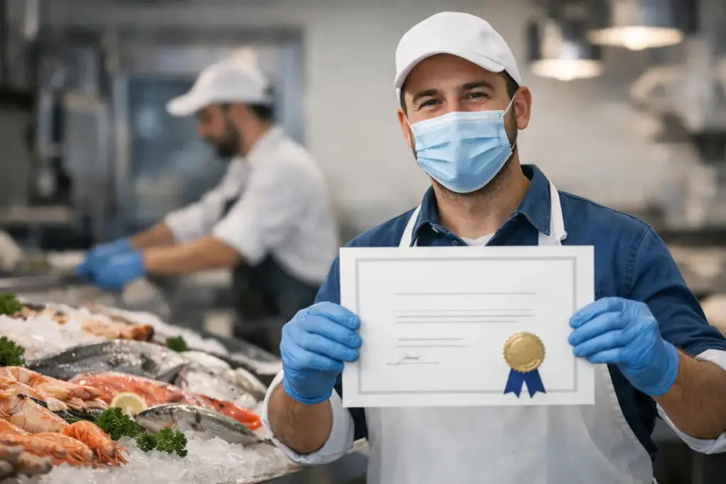 Certificado para trabajar en pescadería