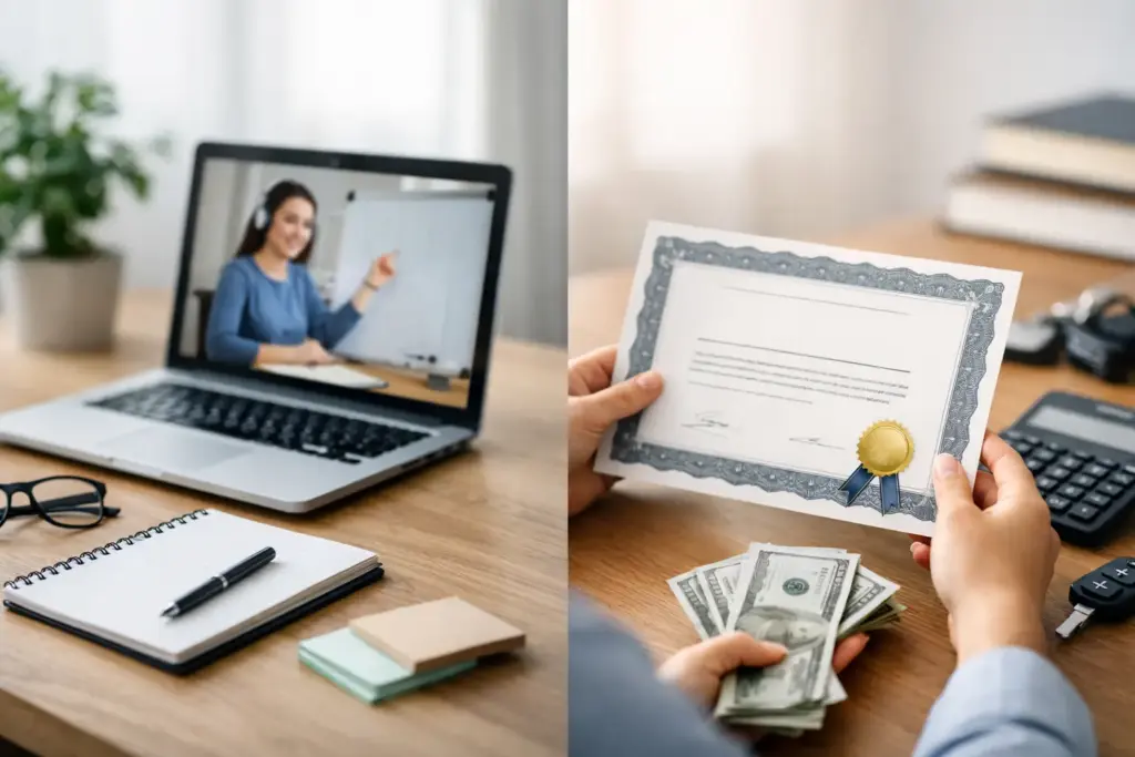 Curso gratis o certificado de pago: qué conviene