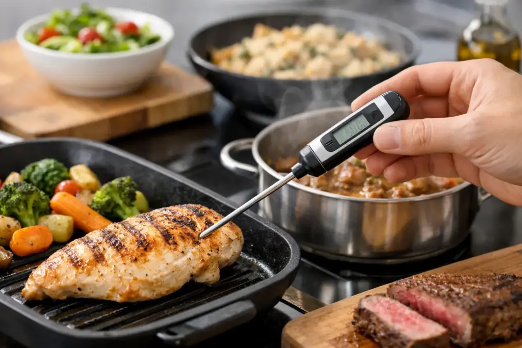 Temperaturas seguras en alimentos preparados