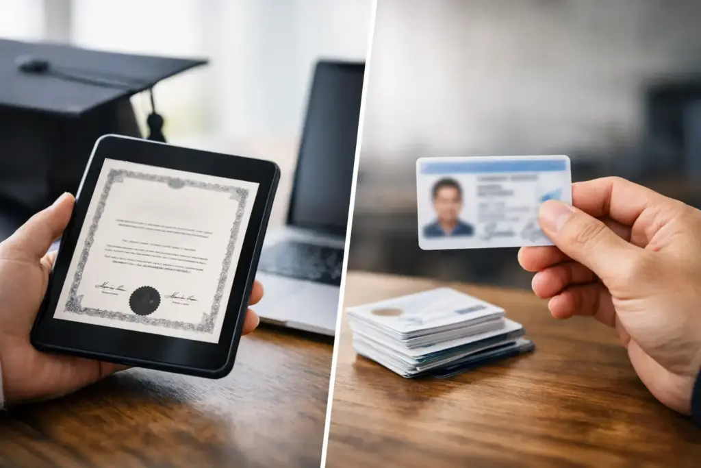 Diploma digital frente a carnet físico: cuál sirve
